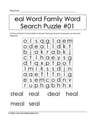 eal Word Family Activity