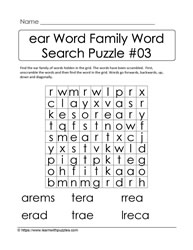 ear Word Family Activity