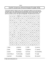 Science Word Maze Puzzle