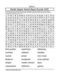 Earth Space Word Maze 05