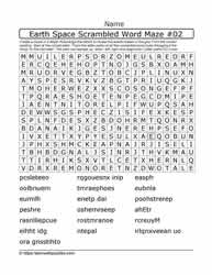 Earth Space Scrambled Word Maze02