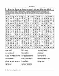 Earth Space Scrambled Word Maze05