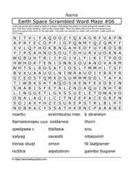Earth Space Scrambled Word Maze06