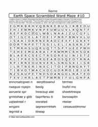 Earth Space Scrambled Word Maze10