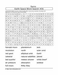 Earth Space Wordsearch 06
