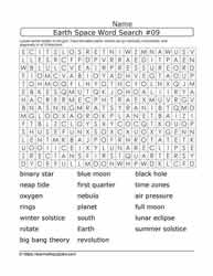 Earth Space Wordsearch 09