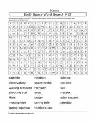 Earth Space Wordsearch 12