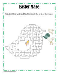 Chick Shaped Easter Maze