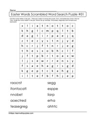 Word Search For Easter