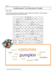 Easy Halloween Word Search #01