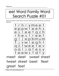 eet Word Family Activity