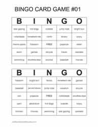 End of Year Bingo Cards 17-18