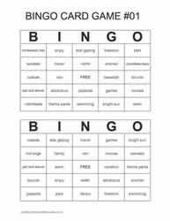 End of Year Bingo Cards 9-10