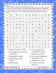 End of Year Word Search Gr3-5 #09