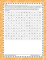 End of Year Hidden Word Search #07