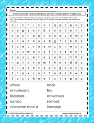 End of Year Scrambled Word Search #06