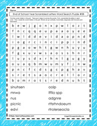End of Year Scrambled Word Search #08