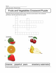 Fruits and Vegetables Crossword