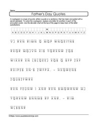 Cryptogram Puzzle Father's Day