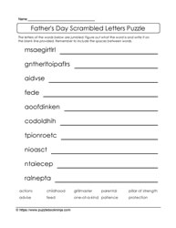 Father's Day-Unjumble the Letters 