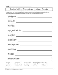 Scrambled Letters-Father's Day