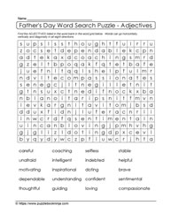 Father's Day Word Search Vocab