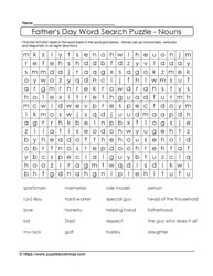 Nouns Father's Day Word Search