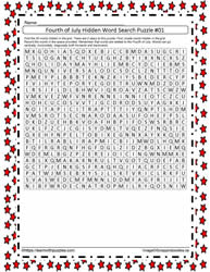 July 4th Hidden Word Search #01