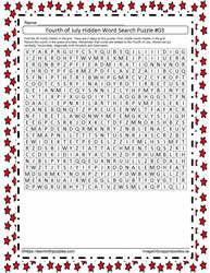 July 4th Hidden Word Search #03