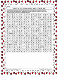 July 4th Hidden Word Search #06