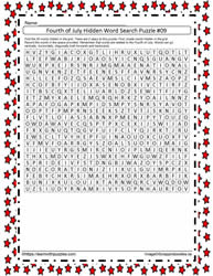 July 4th Hidden Word Search #09