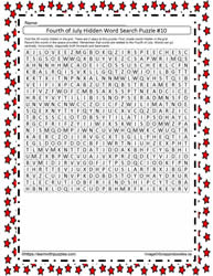 July 4th Hidden Word Search #10