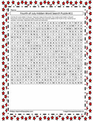 July 4th Hidden Word Search #11
