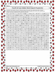July 4th Hidden Word Search #12