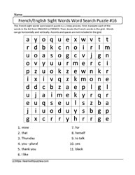 French English Word Search #16