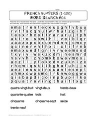 French Numbers Word Search #04