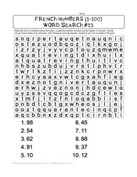 French Numbers Word Search #15
