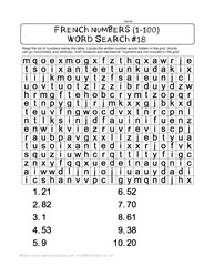 French Numbers Word Search #18