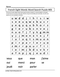 French Vocabulary Word Search #05