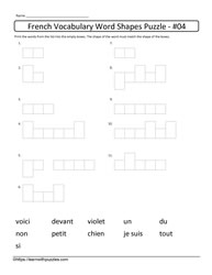 French Vocabulary Word Shapes #04