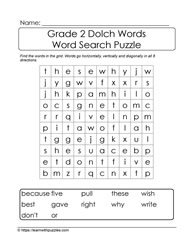 2nd Grade Dolch Word Search #03
