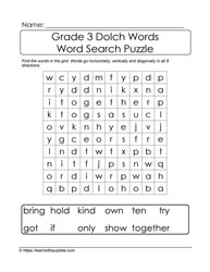 3rd Grade Dolch Word Search #04