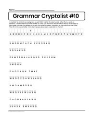 Cryptolist of Grammar Words