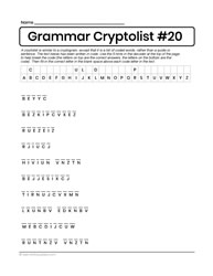 Grammar Words Puzzle 20
