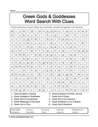 Word Search Wtih Clues