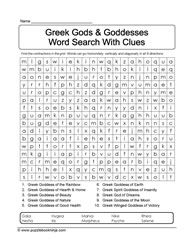 WordSearch Puzzle with Clues