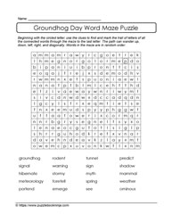Word Maze Ground Hog Day