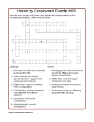 Heredity Crossword 09