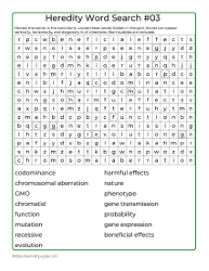 Heredity Word Search 03