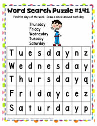 Find Days of the Week Words 2